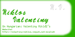 miklos valentiny business card
